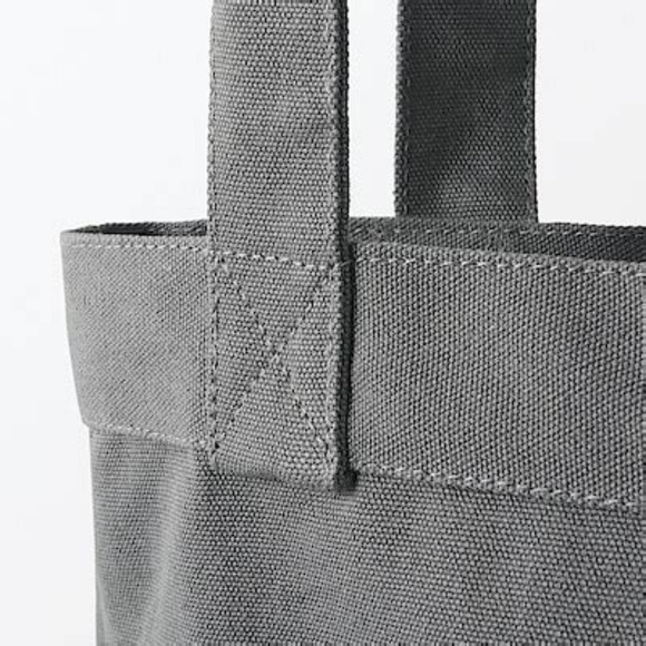 Muji Canvas Gray Tote Bag With Pockets - Picture 5 of 6